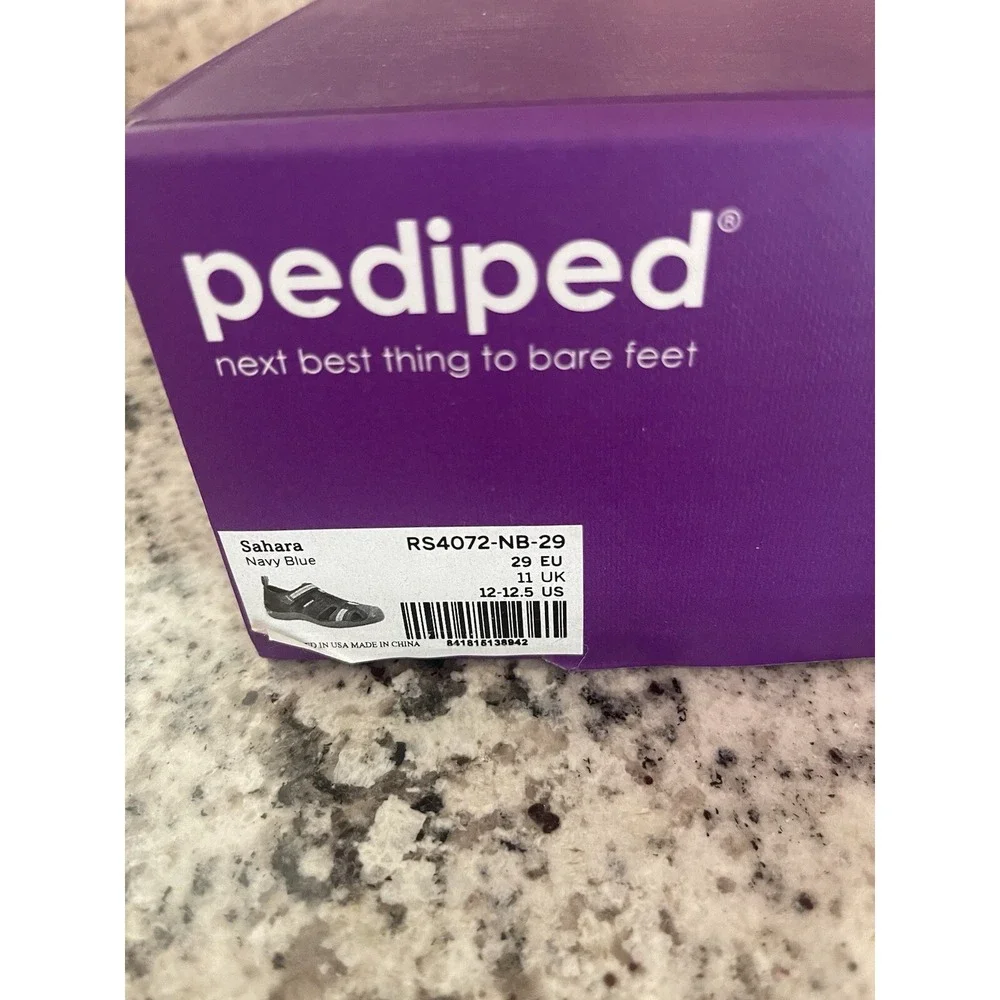 Pediped Flex Sahara Sandal Boys Navy Blue (Little Kid) Size 12, Brand New In Box